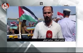 راهپیمایی دریایی قایق ها با پرچم فلسطین در بصره در آستانه روز جهانی قدس