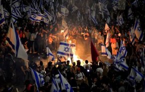 تداوم تظاهرات صهیونیست‌ها علیه نتانیاهو

