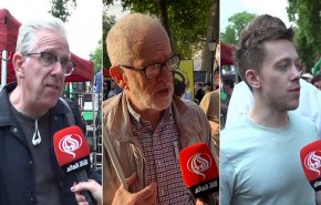 الآلاف یحتجون في لندن على سياسات الحكومة الداعمة لكيان الاحتلال + فيديو