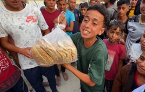 توزيع أول دفعة من الخبز في مخيمات النزوح جنوب قطاع غزة + فيديو