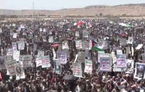 تظاهرات باشکوه مردم صعده یمن در حمایت از غزه+فیلم