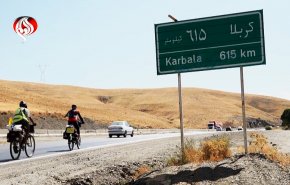 بالدراجة؛ رحلة زائر ايراني الی كربلاء المقدسة