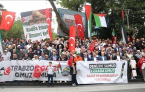 راهپیمایی حمایت از ناوگان "صمود" در شمال ترکیه