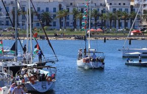 سفينة عمر المختار الليبية تنطلق للالتحاق بأسطول الصمود