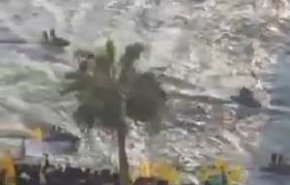 مراسم نورافشانی صخره روشه در بیروت به یاد شهدای مقاومت +فیلم