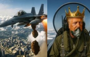 'ترامب الملك' يلقي القاذورات على المتظاهرين!