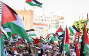 تظاهرات مردم مراکش در رباط در حمایت از فلسطین و محکومیت محاصره غزه