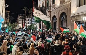تجمع اعتراضی مردم مغرب در حمایت از غزه، لبنان و سودان