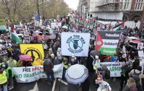 لندن بار دیگر صحنه تظاهرات ضد اسرائیلی شد