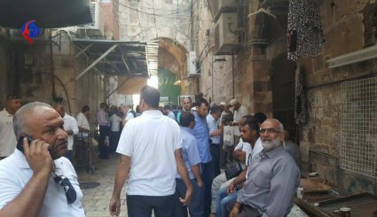 اعتراض کارمندان اوقاف فلسطین به گیت های مسجد الاقصی +عکس