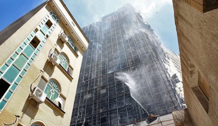 آتش سوزی هتل در حال ساخت - مشهد
