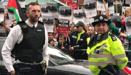 تظاهرات علیه بسته شدن درهای مسجدالاقصی در لندن

