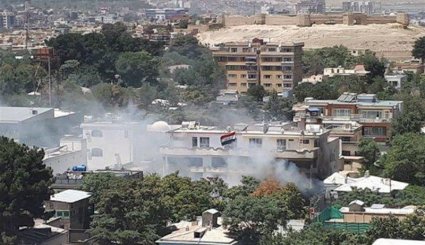 ستون دود نزدیک سفارت عراق در کابل +تصاویر