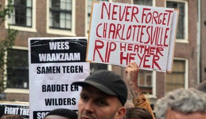 Protest against Donald Trump in Amsterdam
