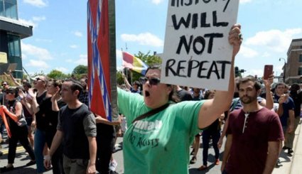 US: Counter-Protesters Rally against Potential KKK March in Durham, North Carolina
