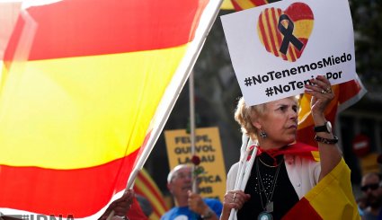 تظاهرات علیه تروریسم در بارسلون اسپانیا