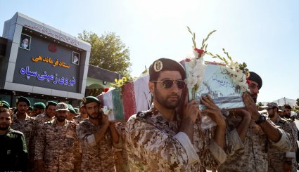 تشییع پیکر شهید گمنام در ستاد یگان صابرین سپاه
