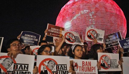 تظاهرات مردم فیلیپین علیه سفر ترامپ به این کشور