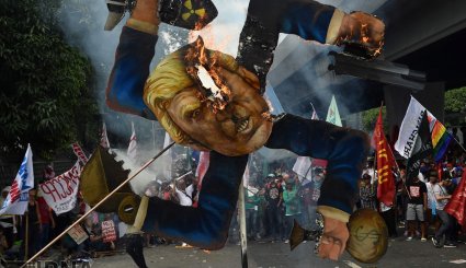 تظاهرات ضد آمریکایی مردم فیلیپین + تصاویر