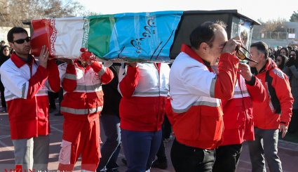 مراسم وداع و تشییع کوهنوردان خراسانی در ورزشگاه تختی مشهد
