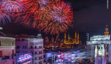 تصاویر/ بیروت در شب سال نو میلادی