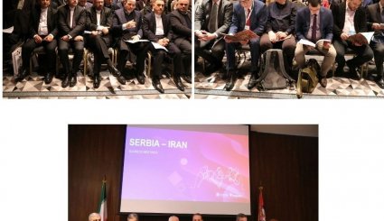 دیدار ظریف با تجار و کارآفرینان ایرانی و صرب در بلگراد
