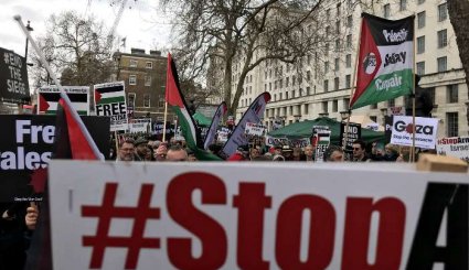 لندن/ تجمع معترضان به جنایات رژیم صهیونیستی + تصاویر