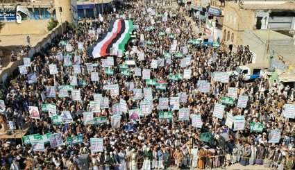 تصاویری از تظاهرات مردمی در صعده علیه طرح معامله ترامپ
