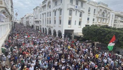 الشعب المغربي يتوحد ضد الاحتلال الإسرائيلي والتطبيع + صور