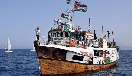 شاهد.. سفينة أسطول الحرية 2 التركي الى غزة