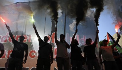 تظاهرات گسترده یونانی ها برای همبستگی با فلسطینیان غزه+ عکس
