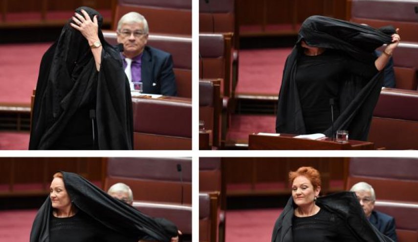 Anti-Muslim Australian senator wears burqa in Parliament