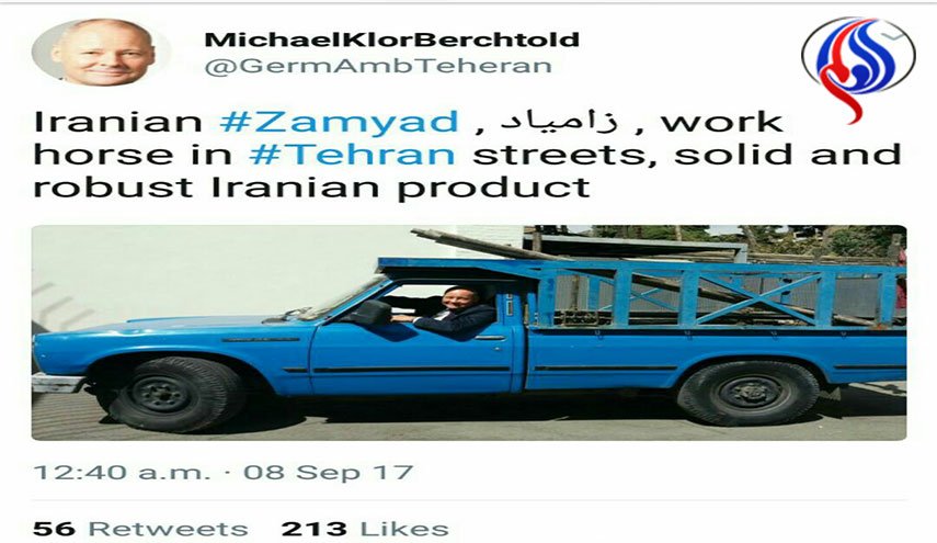 سفیر آلمان سوار بر ماشین خاطره‌انگیز ایرانی‌ها