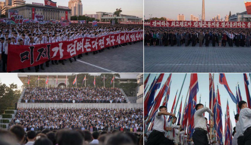تظاهرات ضد آمریکایی با حضور صدهزار نفر از مردم کره شمالی