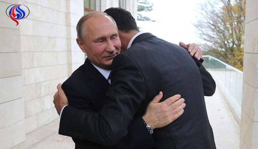 بالصور .. بوتين يحتضن الأسد في روسيا