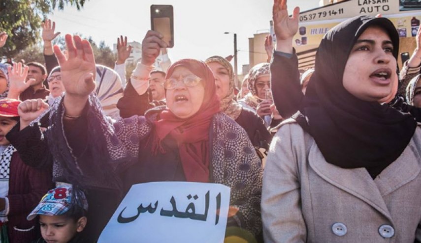 تظاهرات مردم مغرب برضد تصمیم ترامپ


