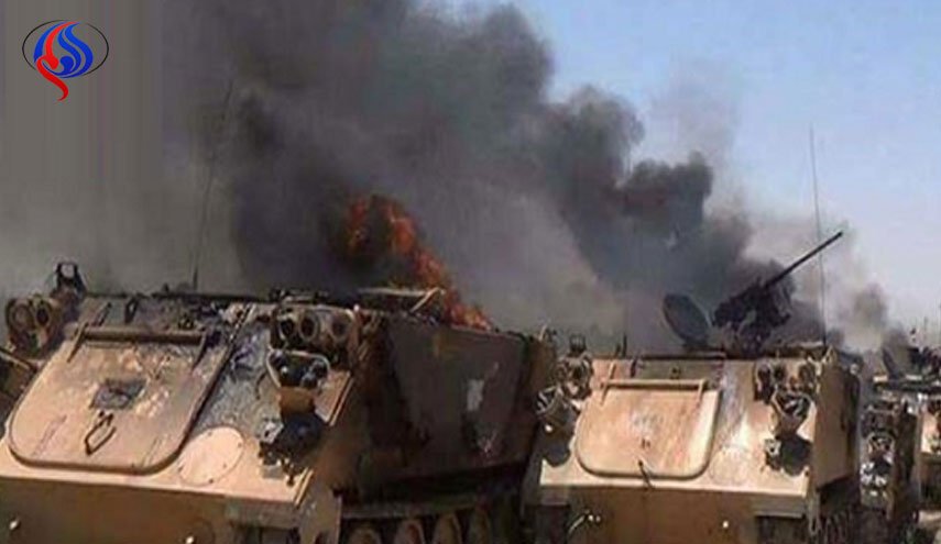 انهدام 6 خودروی زرهی نظامیان ائتلاف سعودی در یمن