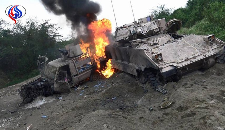 انهدام سه خودروی نظامی مزدوران ارتش عربستان در نجران