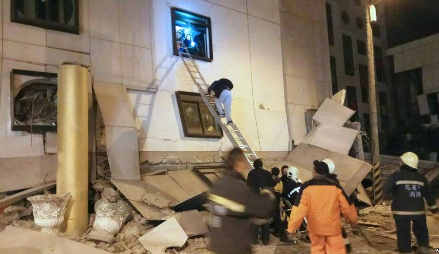 شمار زخمی های زمین لرزه تایوان افزایش یافت