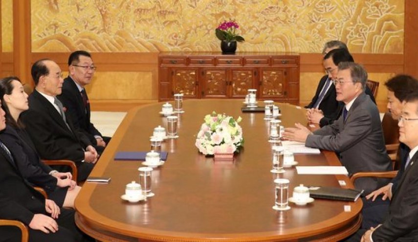 دیدار تاریخی رئیس‌جمهوری کره‌جنوبی با خواهر کیم جونگ اون + تصاویر