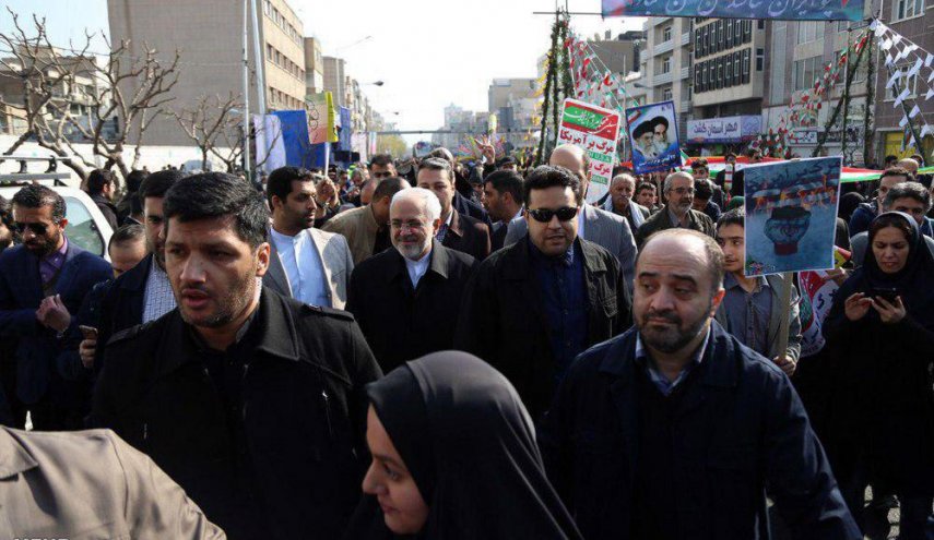 حضور وزیر خارجه در راهپیمایی 22 بهمن 
