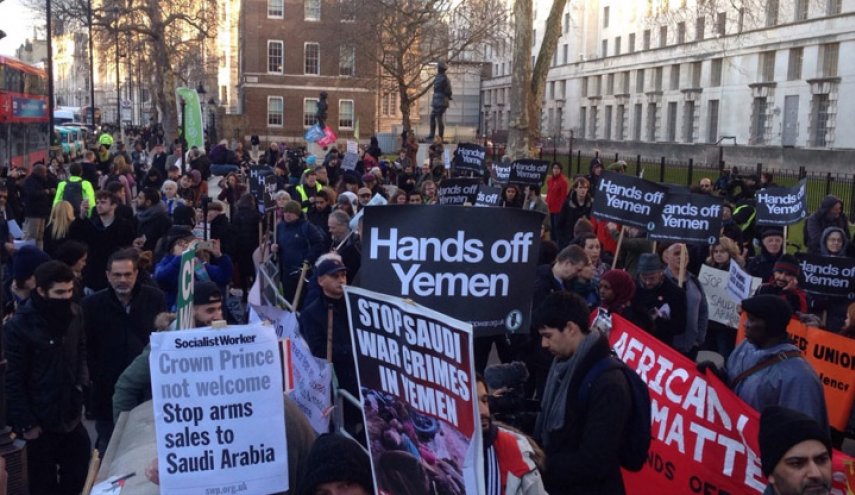 تواصل ﻿احتجاجات ضد زيارة ولي العهد السعودي لبريطانيا