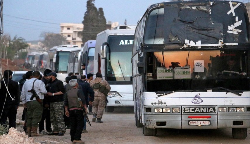 30 دستگاه اتوبوس برای انتقال افراد مسلح از غوطه به  ادلب