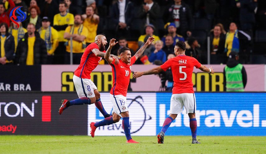 خسارة السويد امام تشيلي وديا 1-2