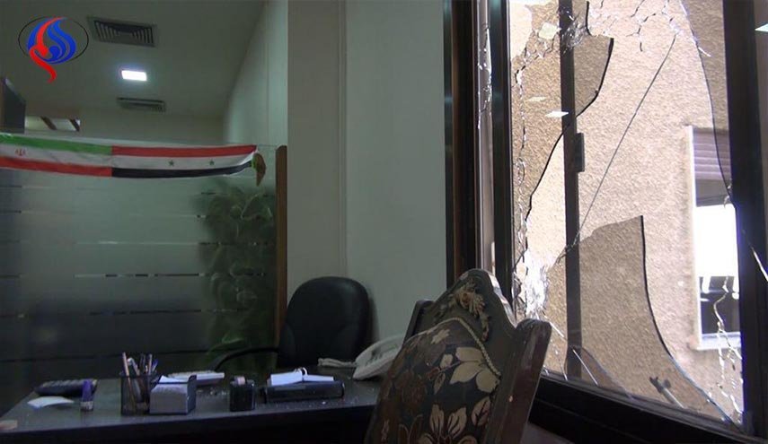 حمله خمپاره ای به دفتر رادیو تلویزیونهای اسلامی در دمشق+ عکس