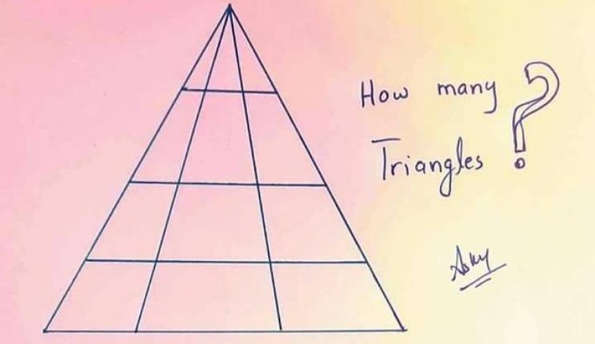 اختبر ذكائك..كم عدد المثلثات في الصورة؟.. لن تتوقع الحل