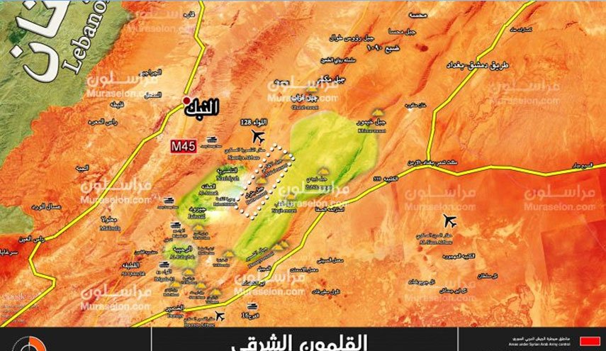 خريطة القلمون: الجيش السوري يسيطر على جبال البتراء..المسلحون الى أين؟