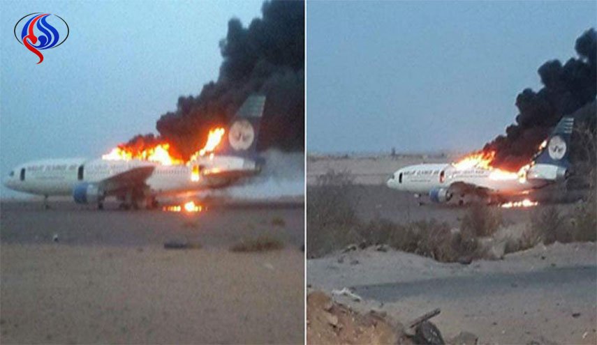 ليبيا..احتراق طائرة في قصف على مطار سبها الدولى