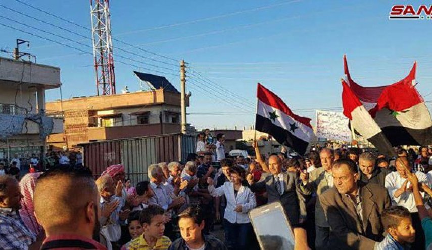 تجمع شعبي حاشد في دير البخت بريف درعا دعما للجيش السوري