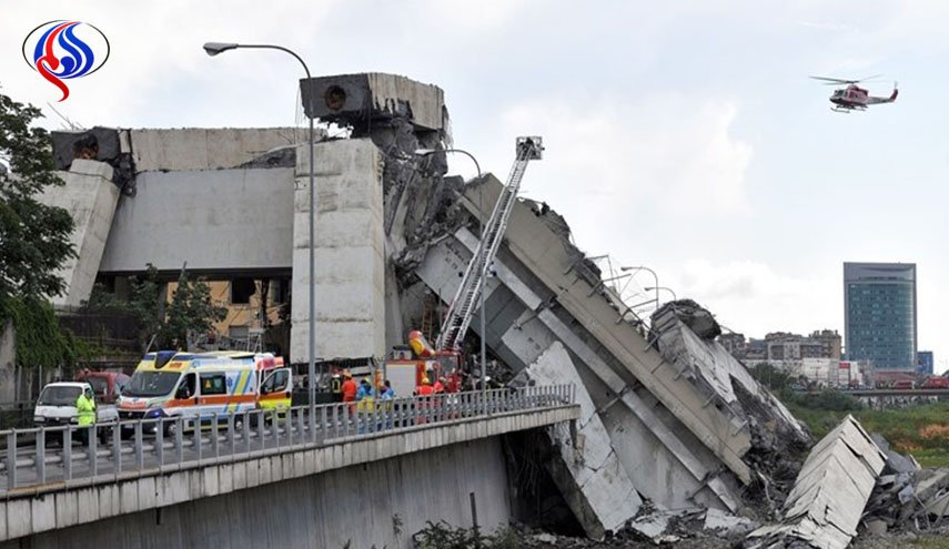 مقتل 31 شخصا في ايطاليا جراء انهيار جسر جنوة